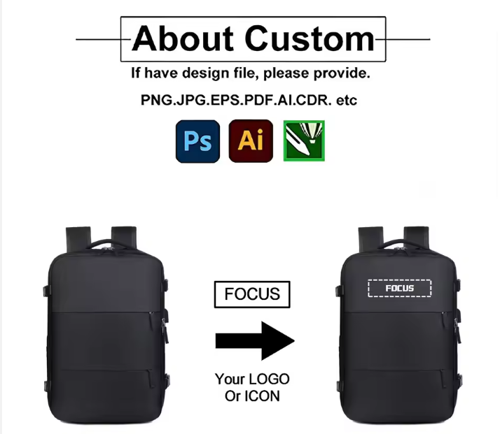 Large Capacity Casual Backpack USB Durable Waterproof for Business Travel SKU 1001